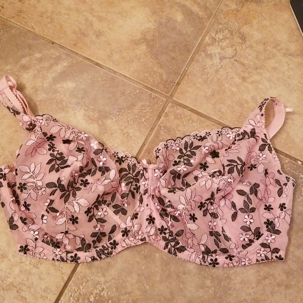 Unpadded floral bra